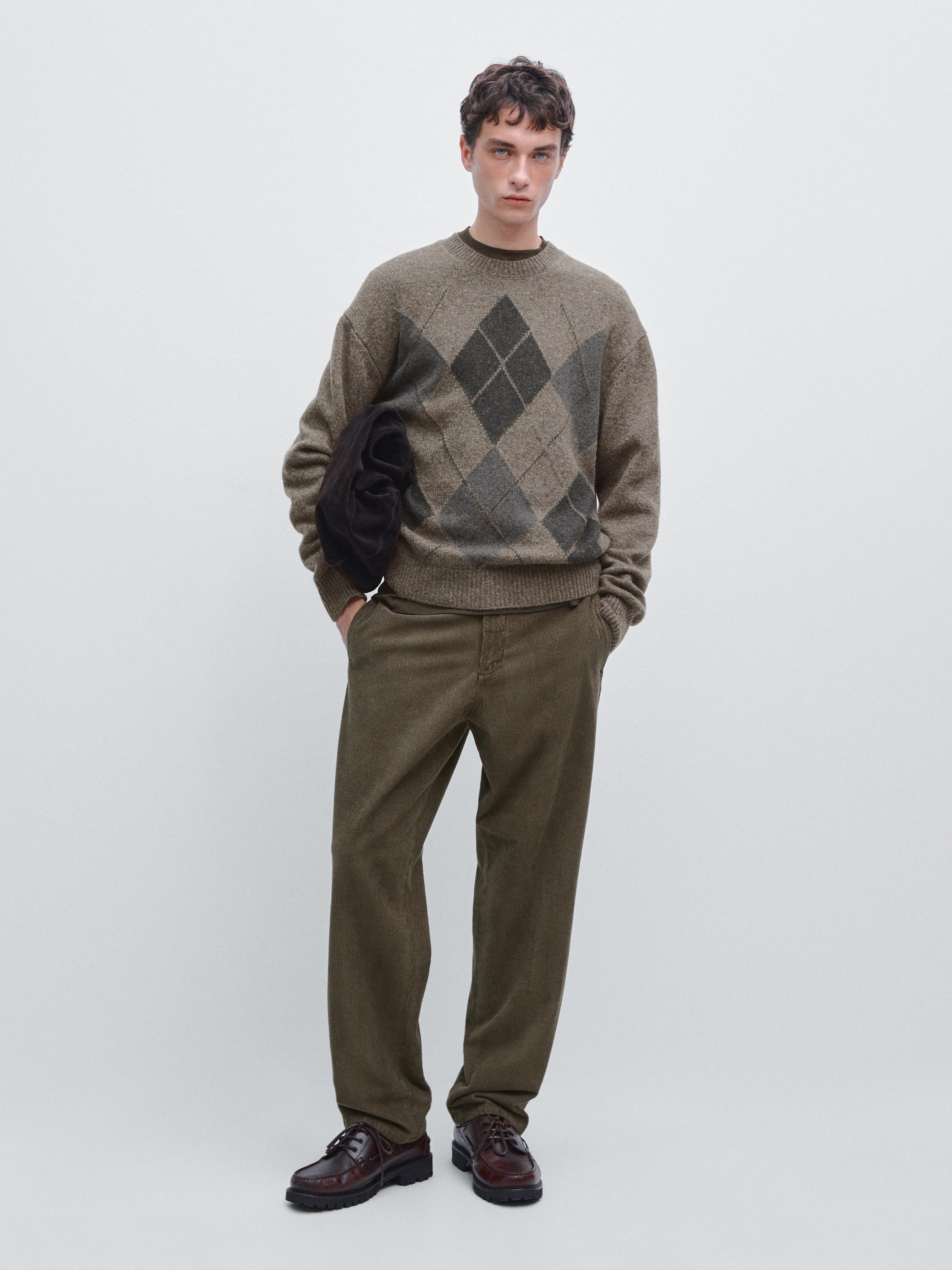 Straight-leg corduroy trousers
